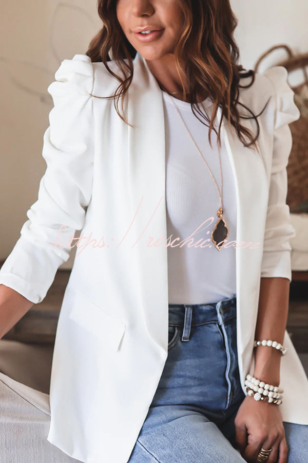 Your New Statement Puff Sleeves Lightweight Blazer