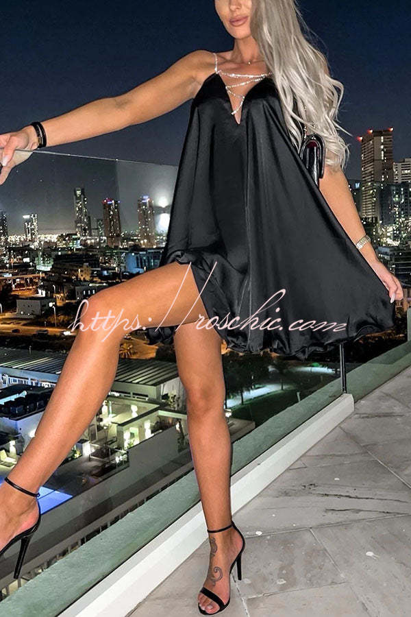 Stunning Shiny Chain Party Mini Dress