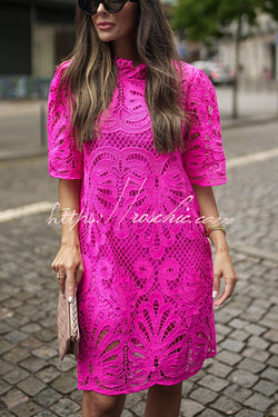 Reason To Smile Crochet Lace Mini Dress