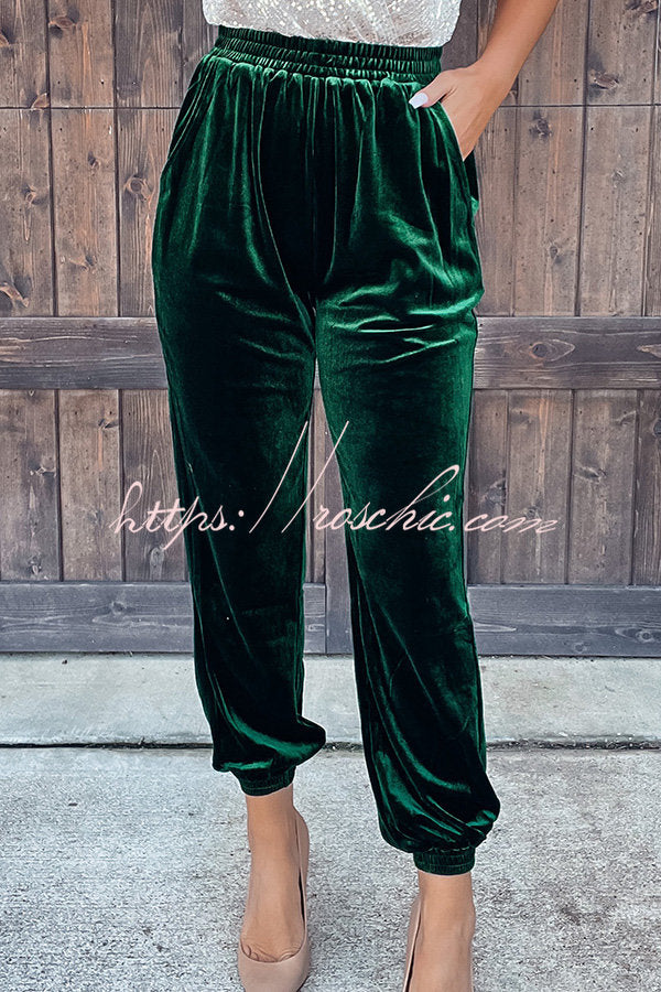Holiday Hopes Velvet Pocketed Joggers