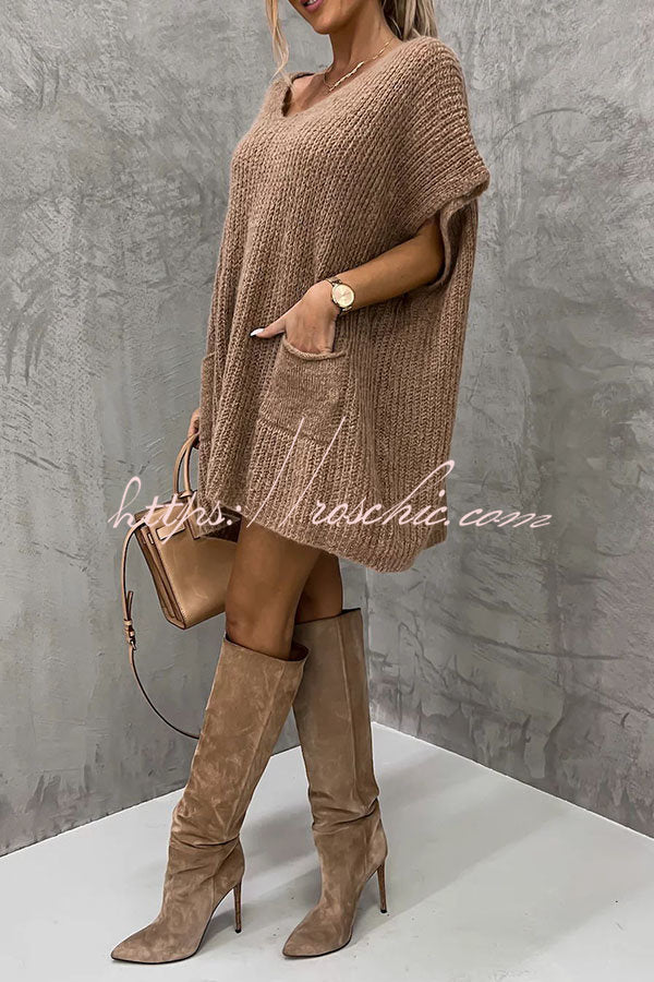 Windy City Pocketed Oversized Knit Sweater