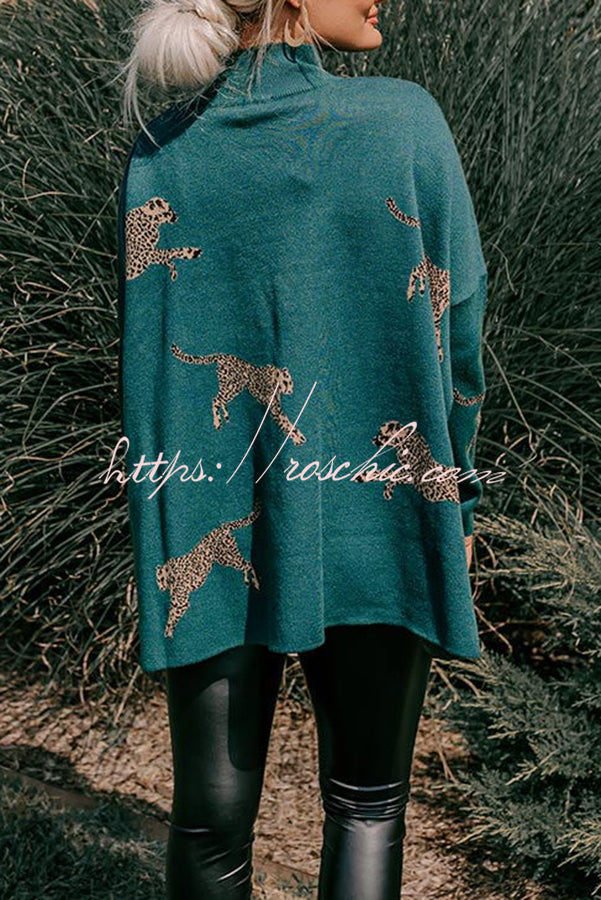 Cozy and Kind Leopard Slit Relaxed Sweatshirt