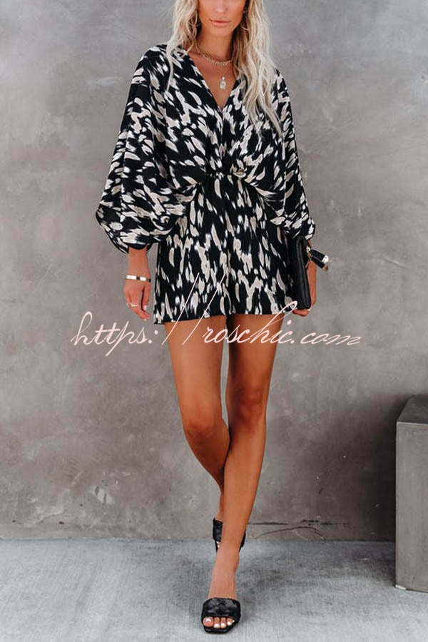 On The Lookout Linden Printed Kimono Romper