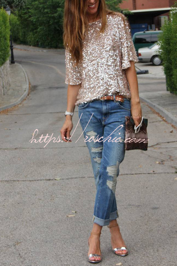 Such A Beauty Sequin Loose T-shirt