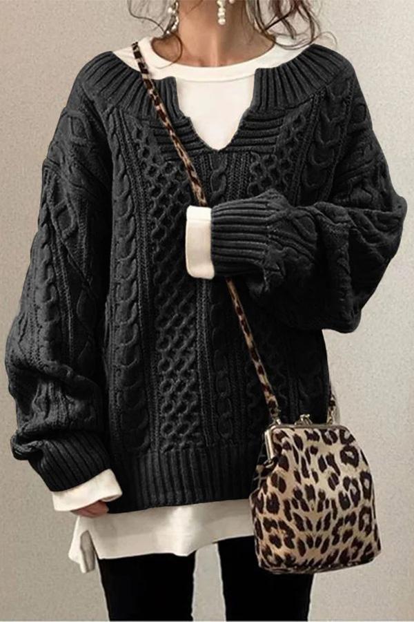 Pattern Casual Knit Sweater