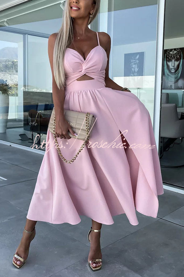 knee length dresses for ladies Pink Cutout Floral Dress – Juniper main image 1