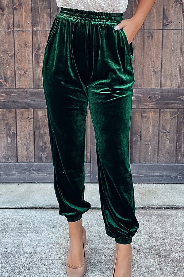 Holiday Hopes Velvet Pocketed Joggers