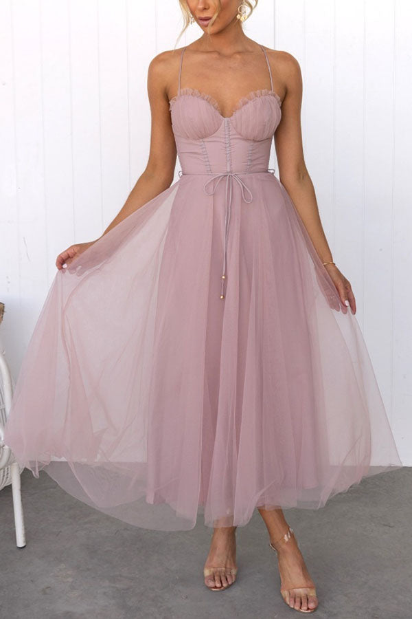 formal dress with suspenders Modern-day Princess Chiffon Suspenders Party Maxi Dress roschic