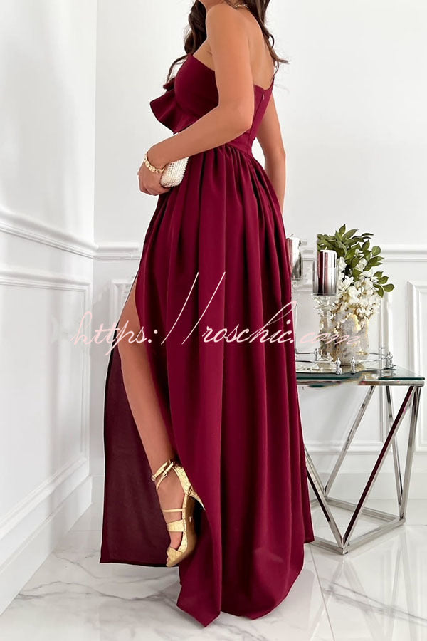 Darling Muse Ruffle One Shoulder Maxi Dress