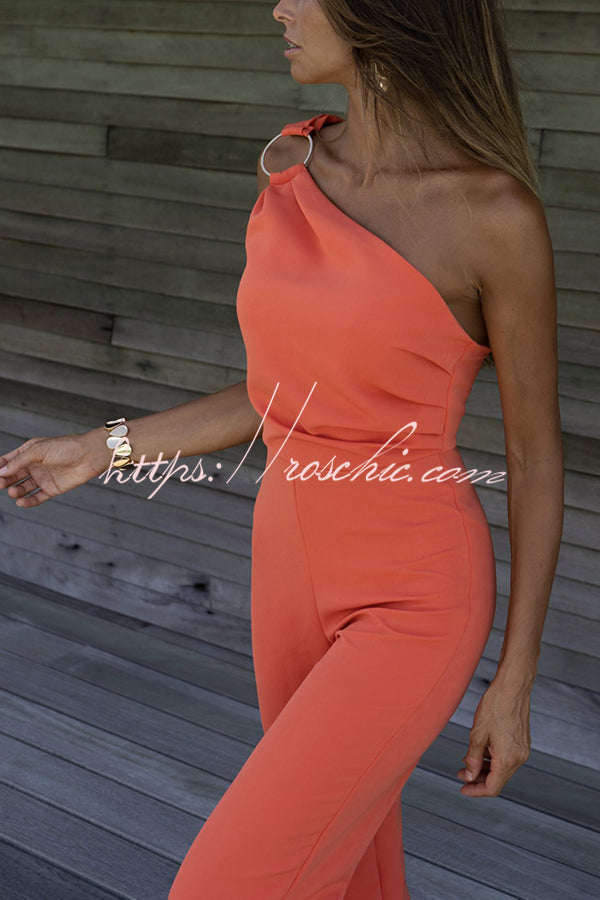 Sunset Boulevard One Shoulder Cocktail Jumpsuit