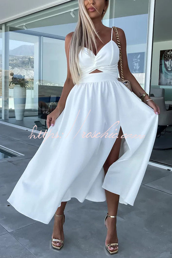 white christmas dresses Cut Out Midi Dress