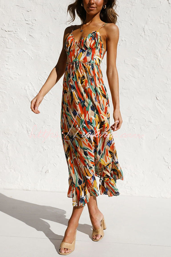 Stay Amazing Colorful Printed Midi Dress