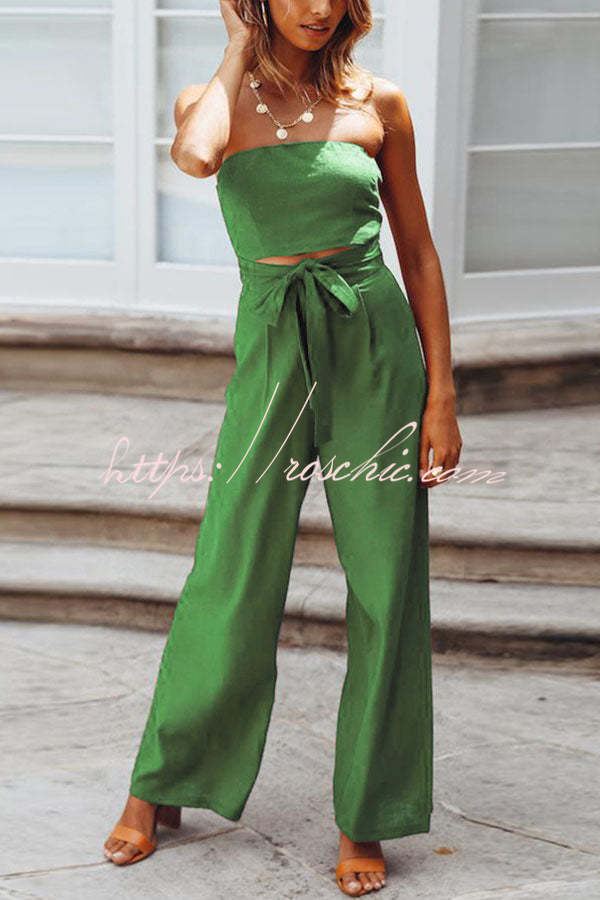 Dream Maker Cut Out Waist Wide Leg Jumpsuit