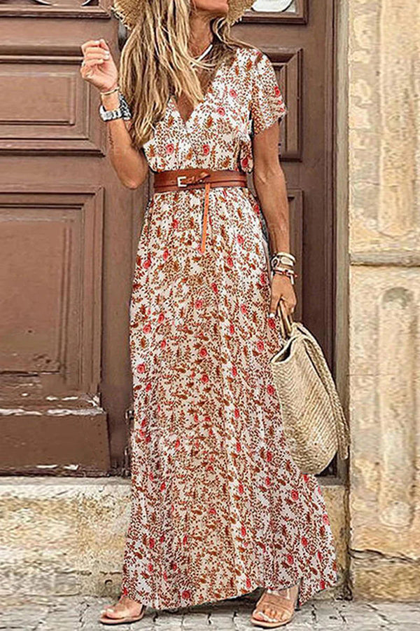 Forgotten Story Paisley Maxi Dress��belt Included��